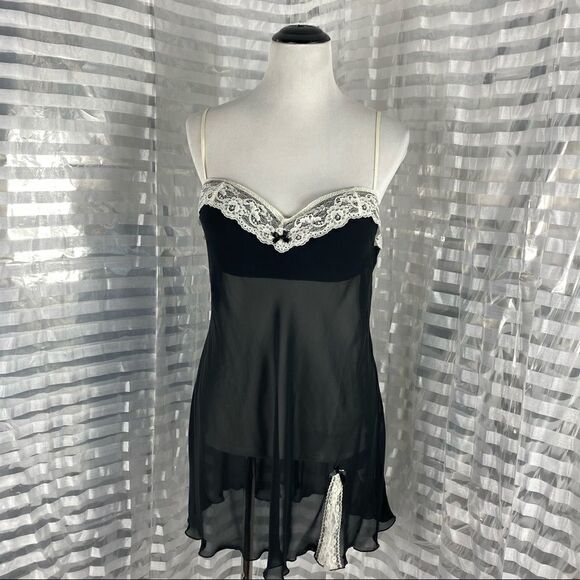 Apt 9 Intimates Black Lace Trimmed Night Slip - Picture 1 of 8